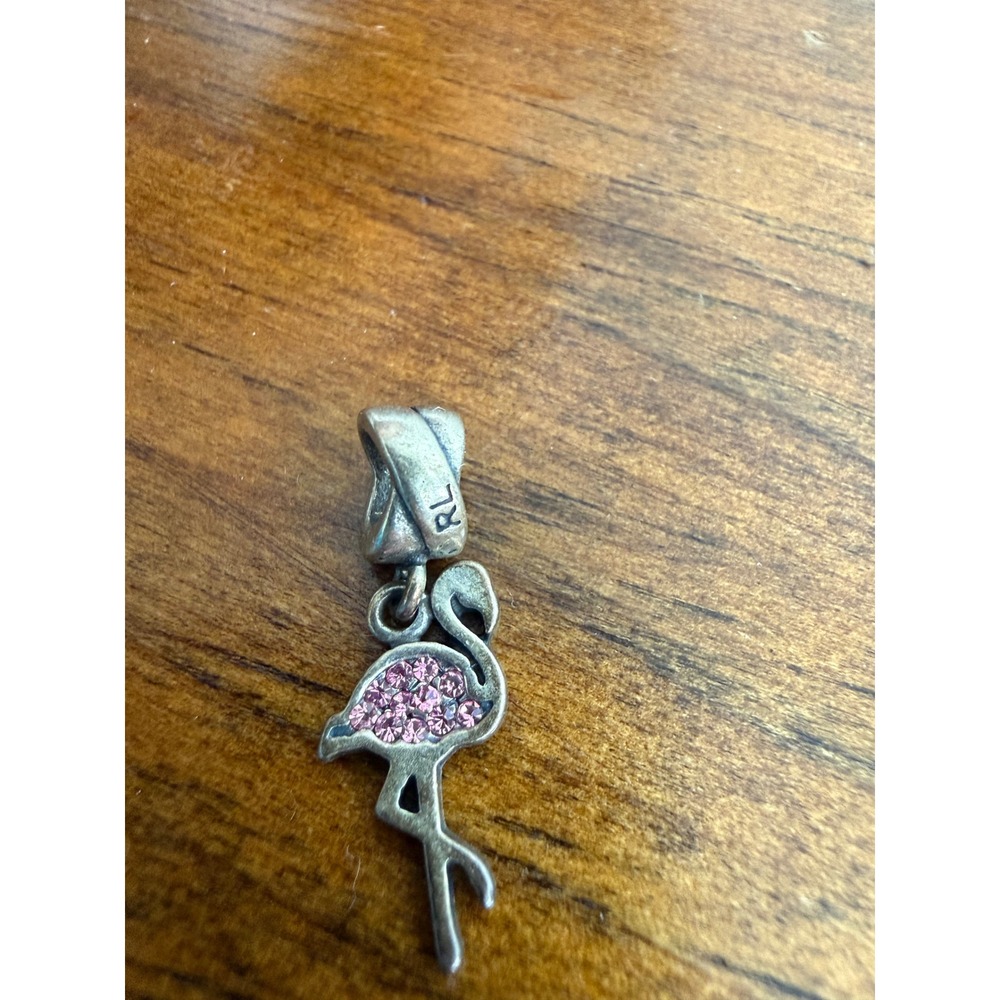 Kay Jewelers Charmed Memories Sterling Silver Flamingo Charm Pink Crystals Italy